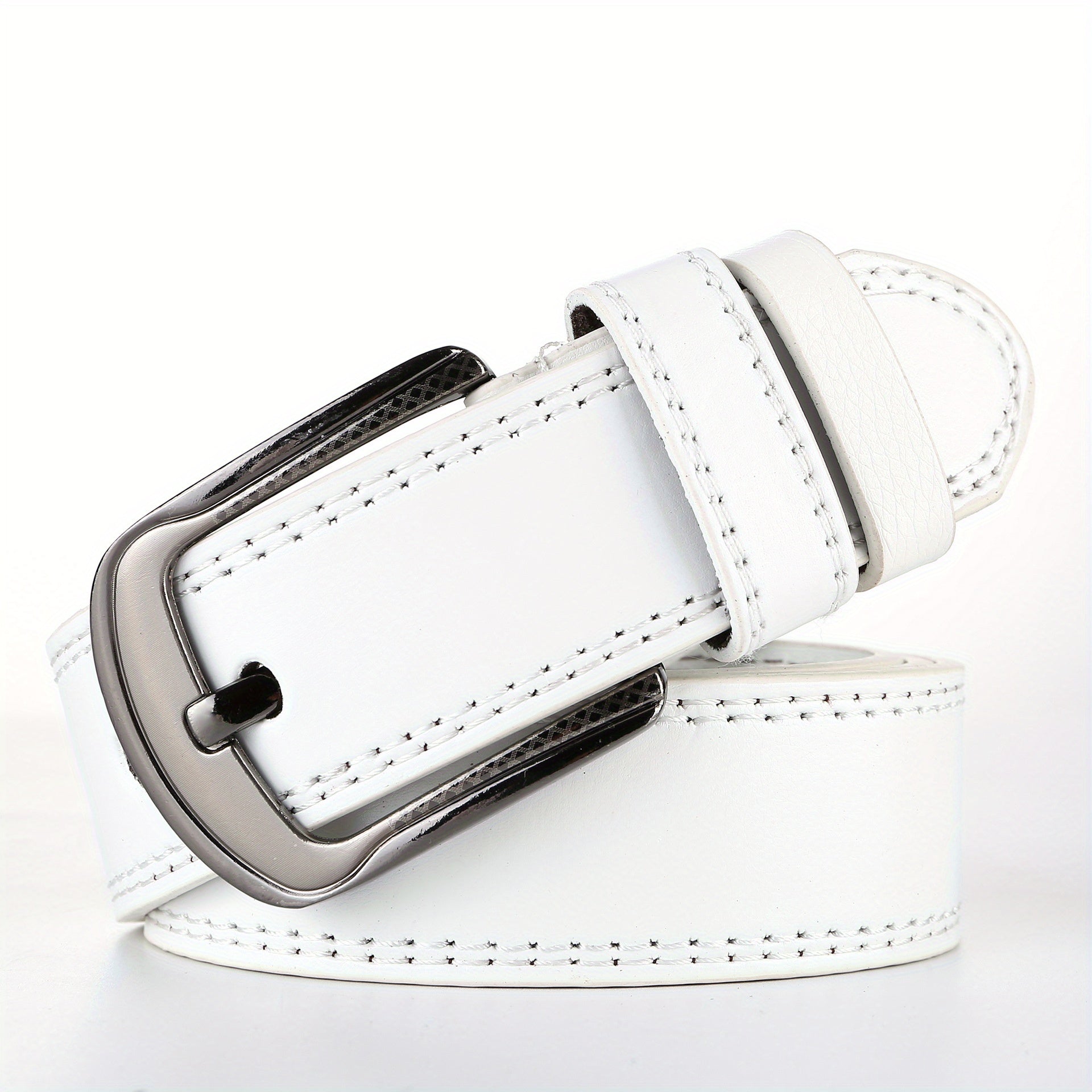Men's Retro PU Leather Belt Business Casual Pants