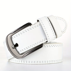 Men's Retro PU Leather Belt Business Casual Pants