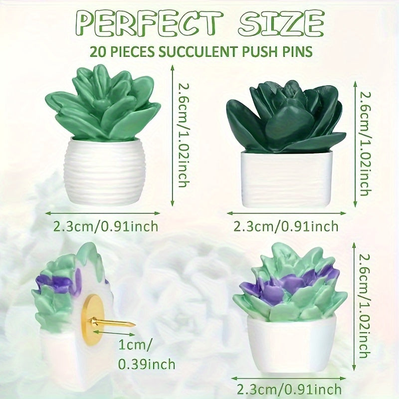 9pcs Succulent Thumbtack Plant Pot Resin Tack Press Nail Wall Nail Decoration