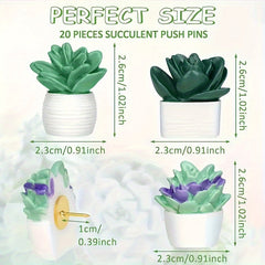 9pcs Succulent Thumbtack Plant Pot Resin Tack Press Nail Wall Nail Decoration