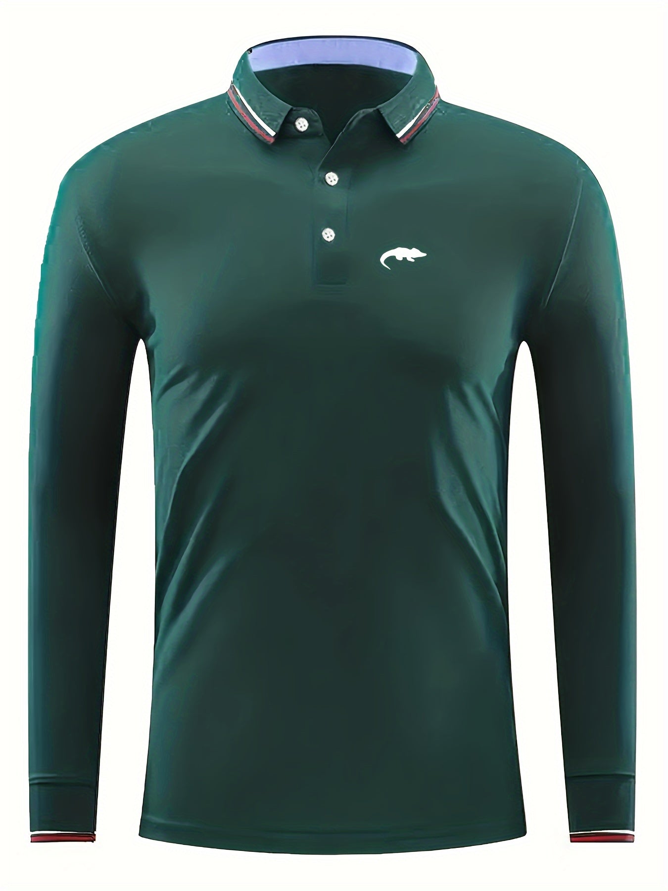 Crocodile Print Men's Long Sleeve Lapel Sports Shirt Top