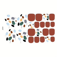 Glitter Toe Nail Sticker Summer Style Tips Full Cover Foot Decal 8 Sheets Pack