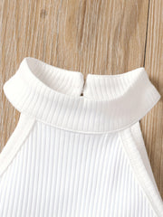Girls Halter Ribbed Top & Shorts Set for Summer Holiday