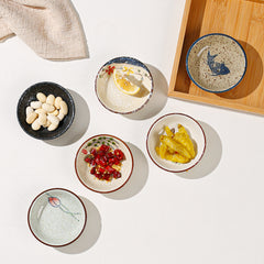 6pcs Japanese Ceramic Steak Sauce Dish for Seasoning, Dipping, and Serving