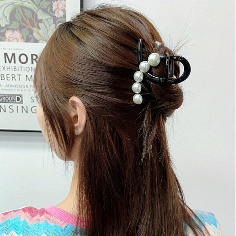 Faux Pearl Hair Claw Stylish Shark Claw Hair Accessory