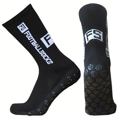 Anti Slip Mid Calf Athletic Socks Football Sweat Absorbing Breathable Socks
