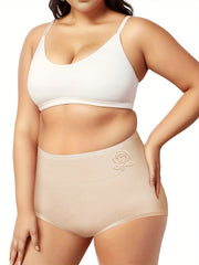  Women's Rose Embossed High Waisted Tummy Control Panty