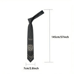Vintage Pattern Men's Tie Dark Print Hand Beaten Ties
