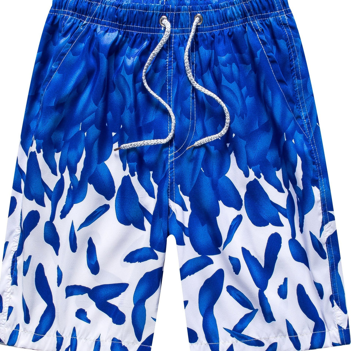 Feathers Print Shorts Casual Elastic Waist Drawstring Summer Pool Beach Shorts