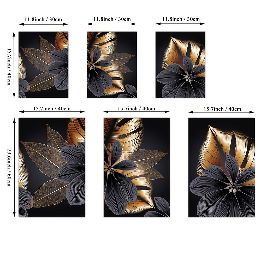 3pcs Abstract Plant Leaf Canvas Painting Wall Art Nordic Decoration