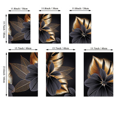 3pcs Abstract Plant Leaf Canvas Painting Wall Art Nordic Decoration