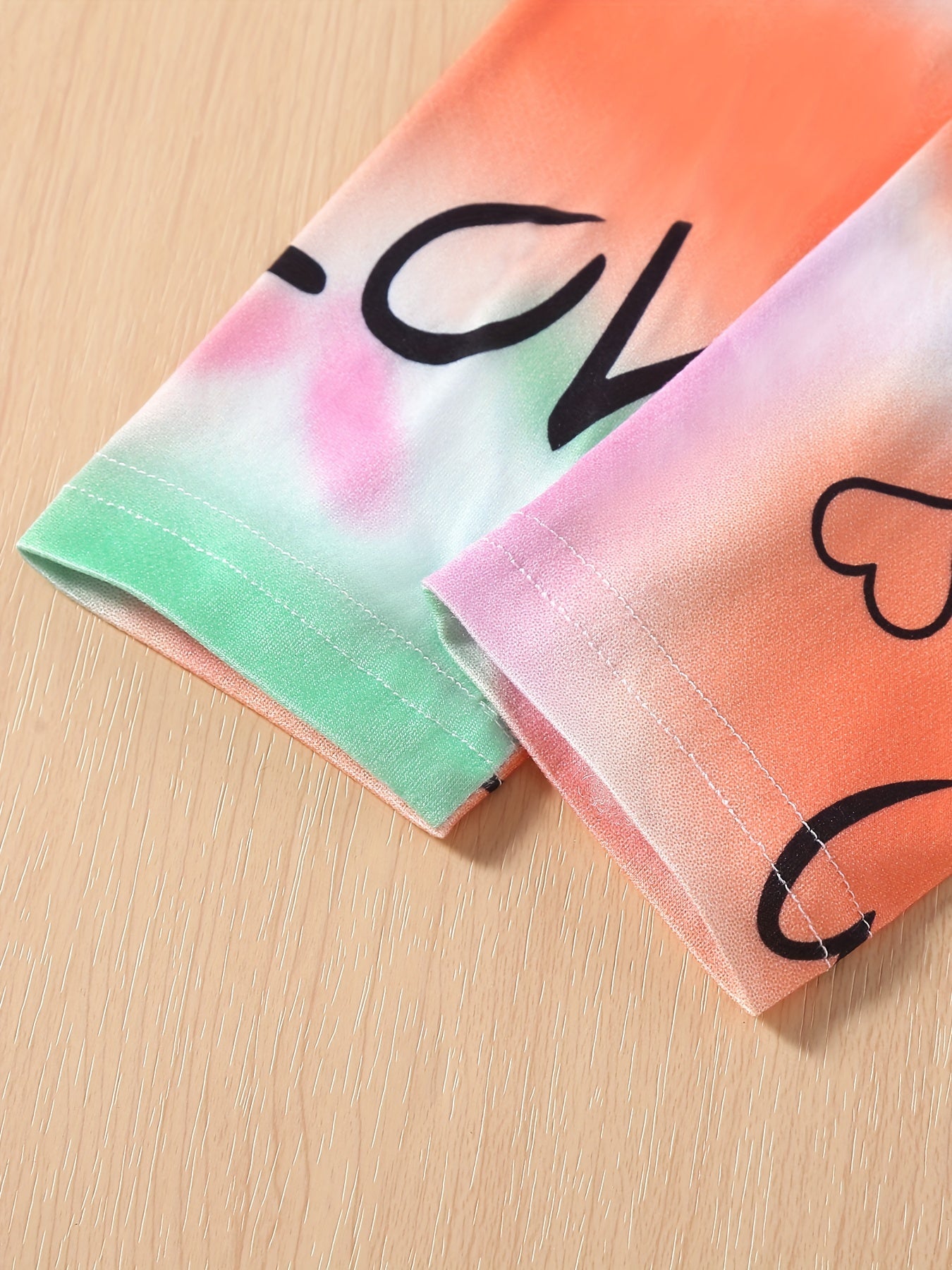 Girl's Tie dyed Graffiti Print Ankle Pants