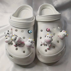 7pcs 3D Cow Mini Bottle Charms For Clogs DIY Shoe Decor