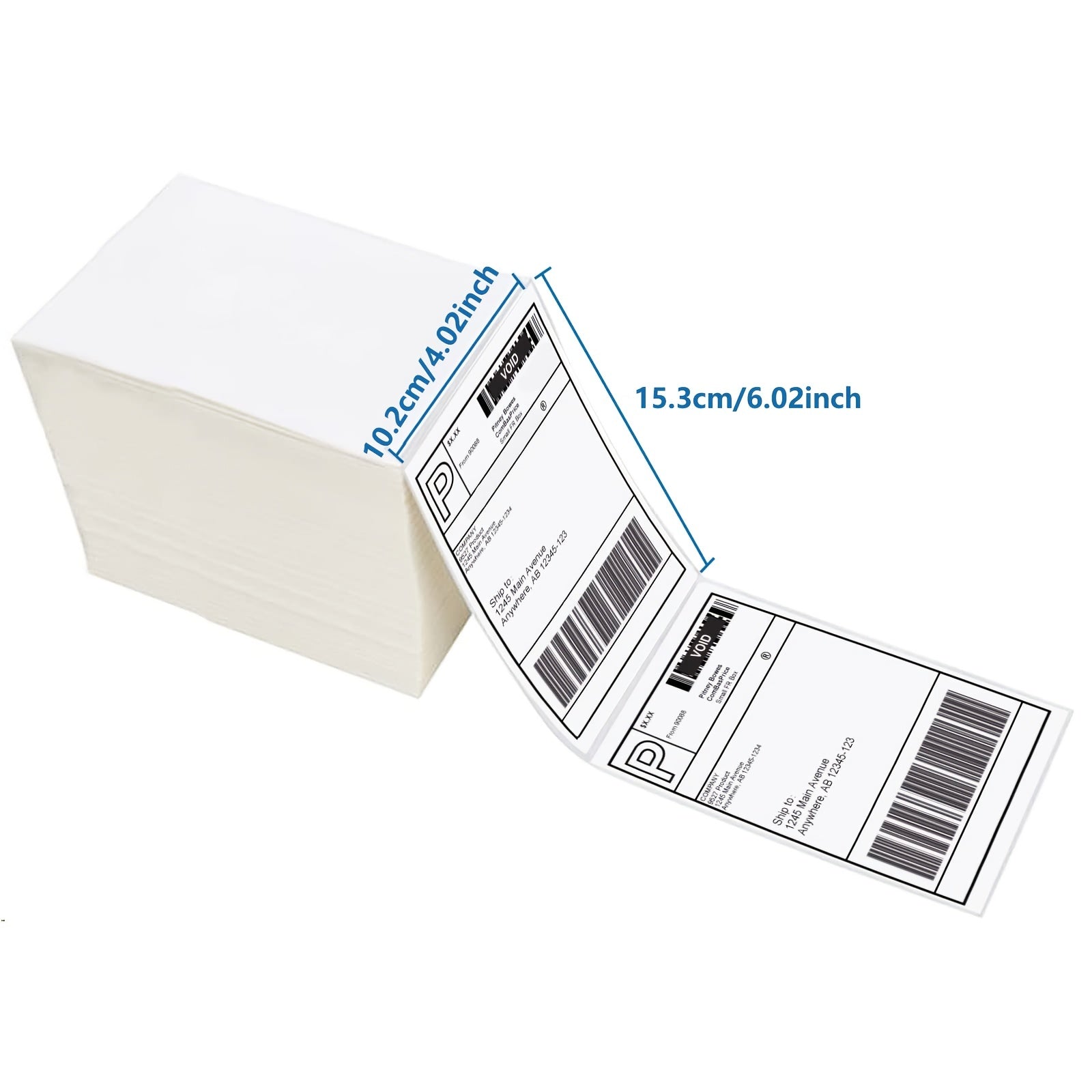 Waterproof 4x6 Sticker Labels, 1000 Labels Per Stack