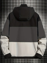 Men's Hooded Windbreaker Jacket Zipper Hooded Coat