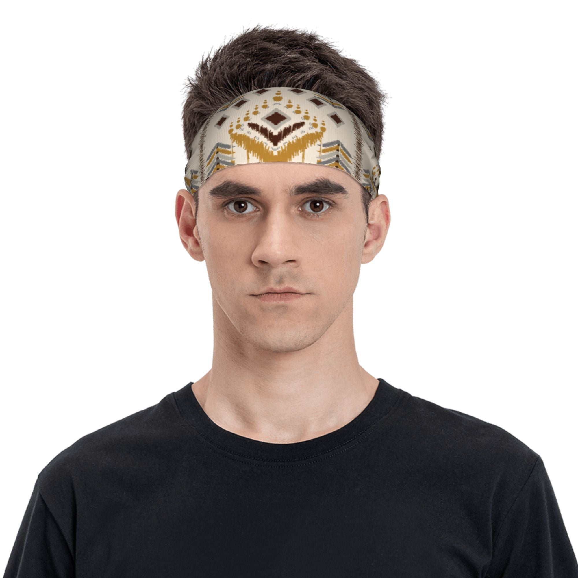 Men's Boho Vintage Headband Non Slip Sweatband for Gym Yoga Everyday