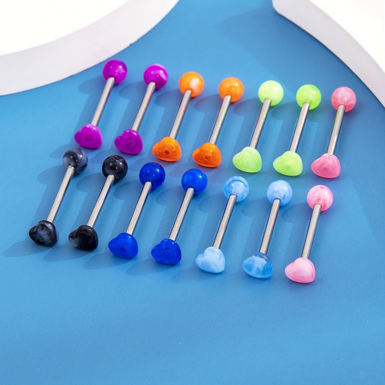 Stainless Steel Two Ball Tongue Nail Lip Nail Acrylic Ball