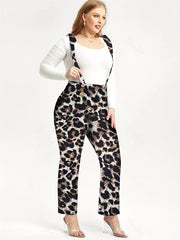  Leopard Print Wide Leg Jumpsuit