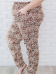 Women's Plus Leopard Print Loose Fit Trousers