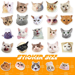 50PCS Cat Waterproof Stickers Vinyl Stickers for Water Bottle Laptop Phone Skate
