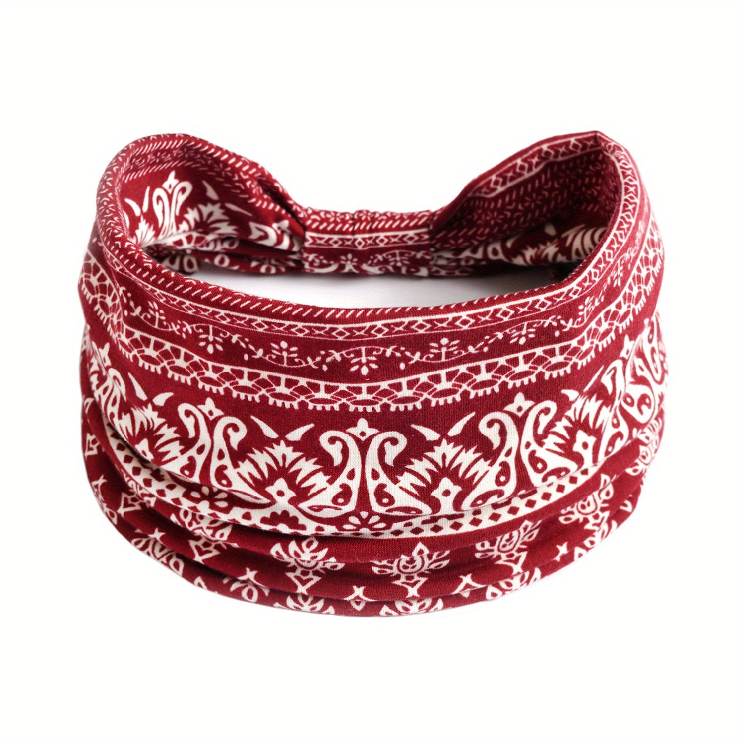 Boho Vintage Headband Paisley Pattern Stretchy Turban for Women