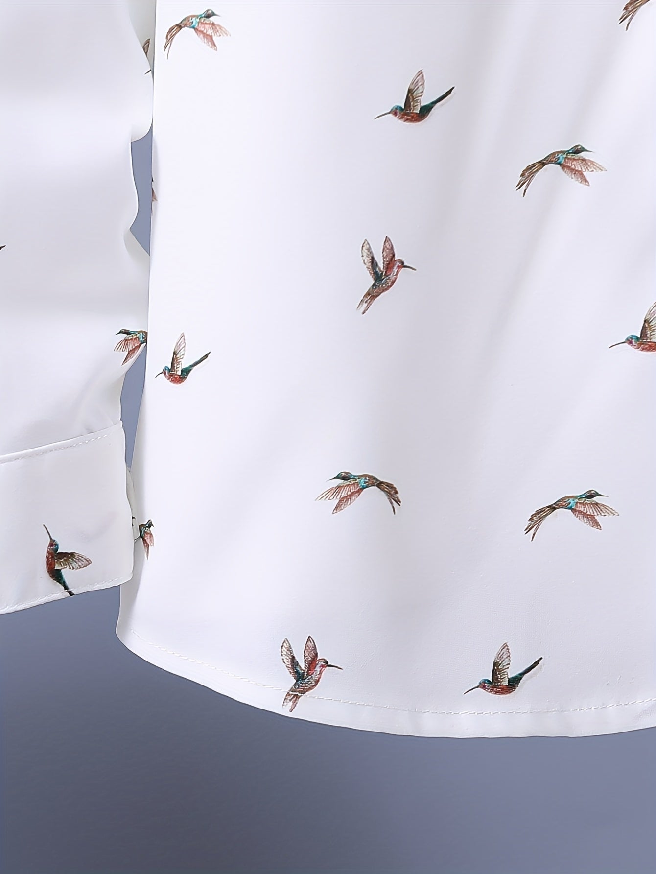 Boys Birds Full Print Long Sleeve Button Down Tops