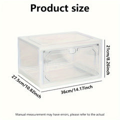 Plastic Stackable Shoe Rack Box with Door for Entryway