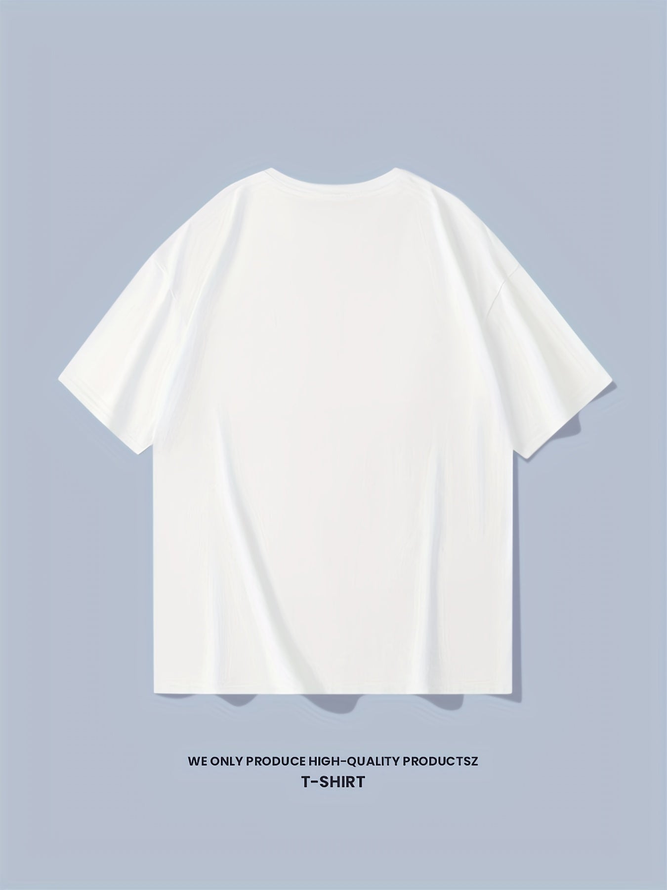 Solid Cotton Men's Graphic Crew Neck T-shirt Casual Comfy Tee