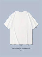 Solid Cotton Men's Graphic Crew Neck T-shirt Casual Comfy Tee