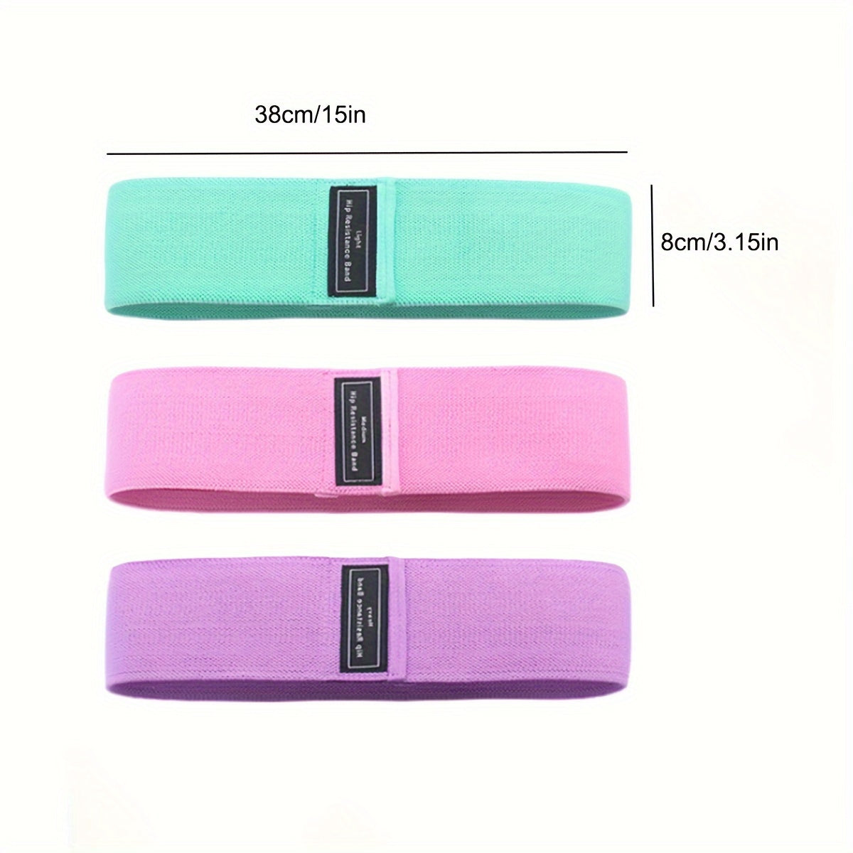 3pcs Non-slip Fabric Resistance Bands Set for Hip Lifting Strength Training