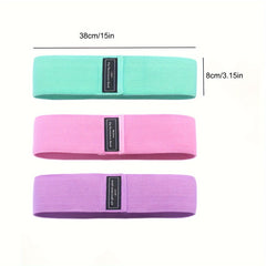 3pcs Non-slip Fabric Resistance Bands Set for Hip Lifting Strength Training