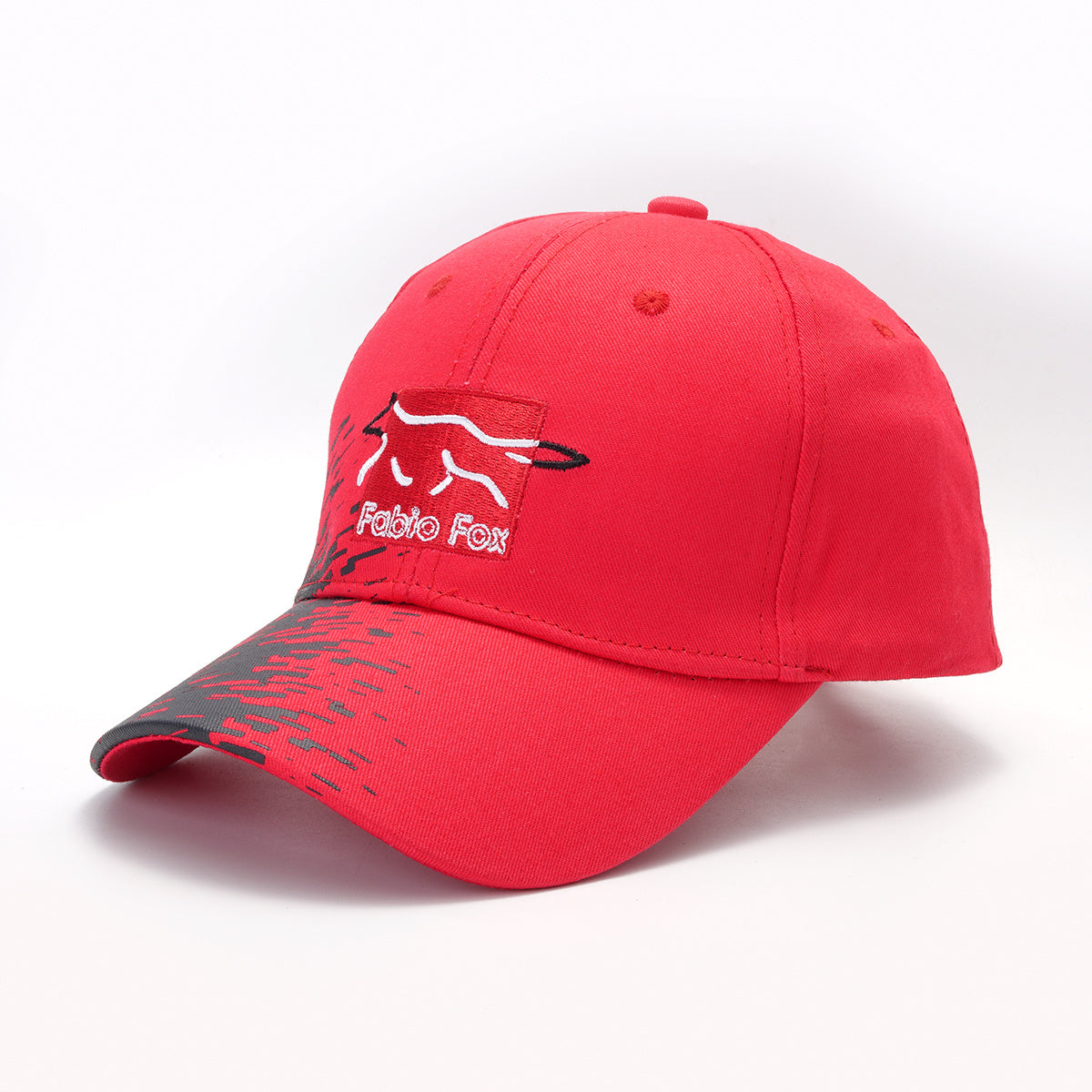 Fox Patch Baseball Cap Solid Embroidery Adjustable Cotton Sun Hat