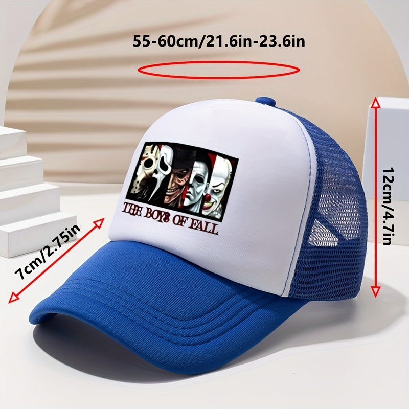 Unisex Mesh Sunshade Baseball Cap Clown Print