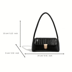 Crocodile Pattern Underarm Bag Vintage PU Shoulder Bag