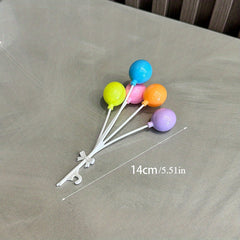Love Simulation Balloon Sticks Colorful Heart Shaped Balloons with Ribbon