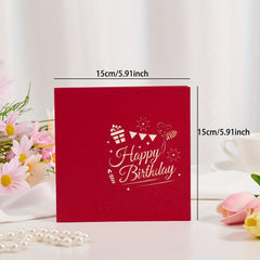 3D Pop Up Birthday Cake Greeting Card - Perfect For Various Occasions