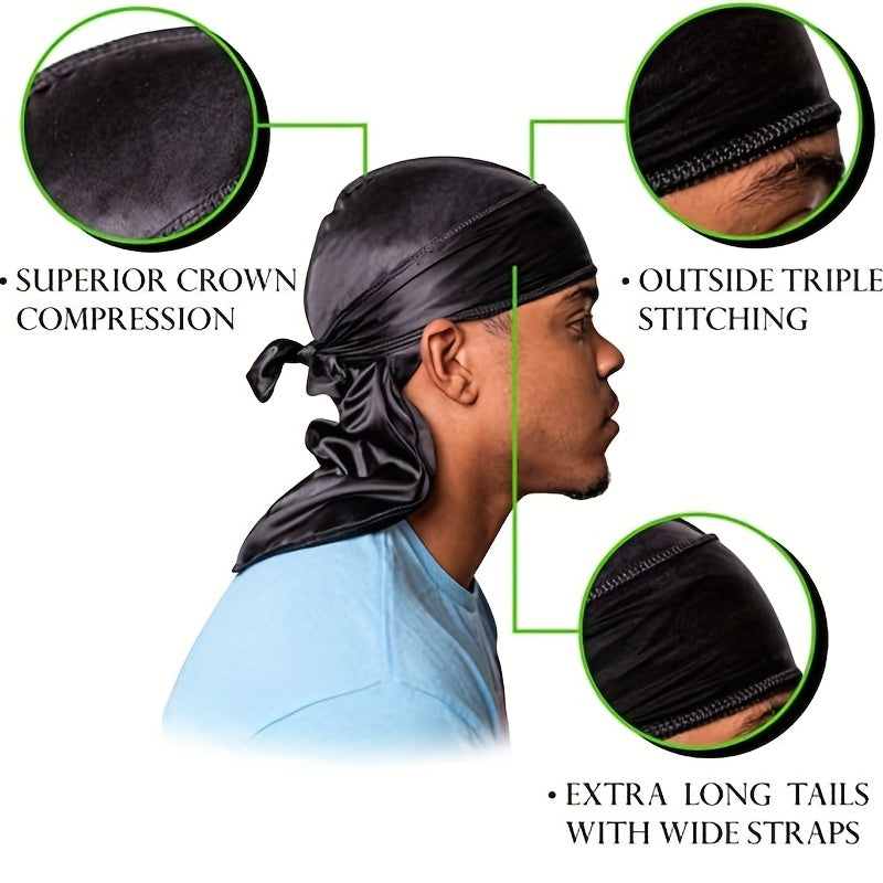 Silk Durag For Men Bandana Silky Du Rag Doo Rag