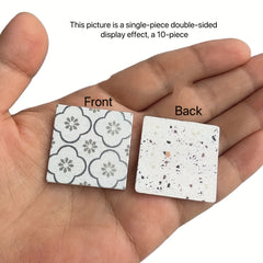 10pcs 1:12 Dollhouse Floor Tiles Geometric Patterns & Colorful Designs