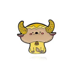 Zodiac Mushroom Hat Animal Brooch