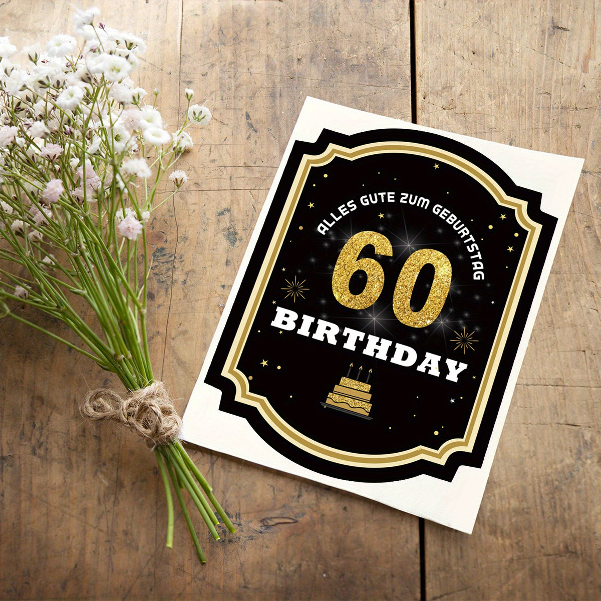 60th Birthday Bottle Labels Self Adhesive Sparkling Wine Happy Birthday Party