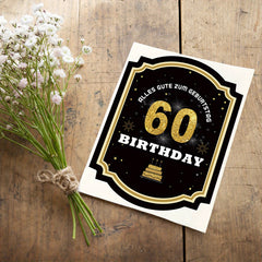 60th Birthday Bottle Labels Self Adhesive Sparkling Wine Happy Birthday Party