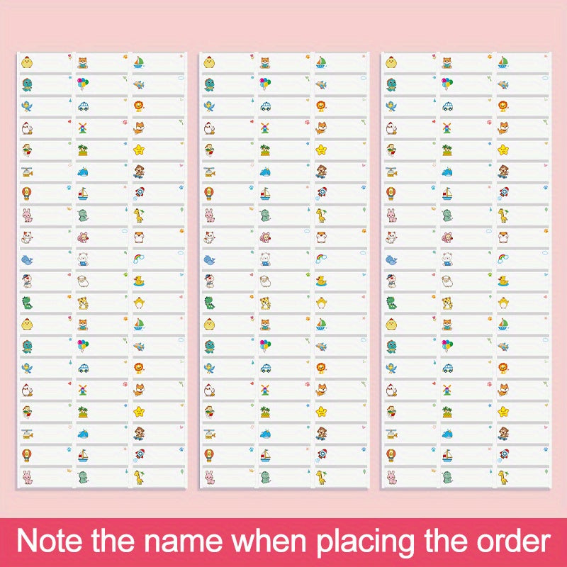 240 Transparent Custom Name Stickers Waterproof MEDIUM Size for Children Label