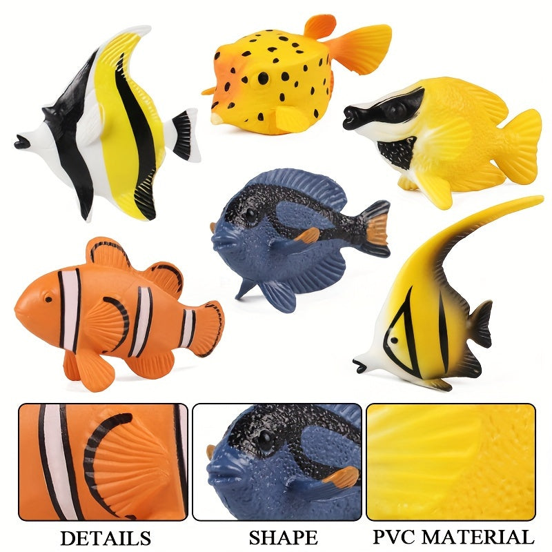 18pcs Mini Tropical Fish Set Ocean World Models for Kids