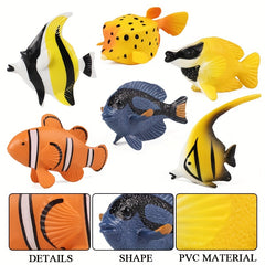 18pcs Mini Tropical Fish Set Ocean World Models for Kids