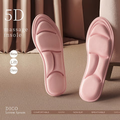 Memory Foam 5D Sport Insoles Men Women Deodorant Breathable Cushion Running