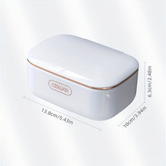 Wall Mounted Double Layer Soap Box with Lid Flip Shelf
