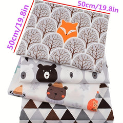 8pcs Large Size Cartoon Printed Fabric Bed Sheet Quilt Doll Patchwork DIY Fabric