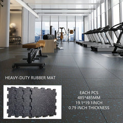 4pcs Upgraded High Rubber Fitness Mats - 20mm Thickness Shock Absorption Mats