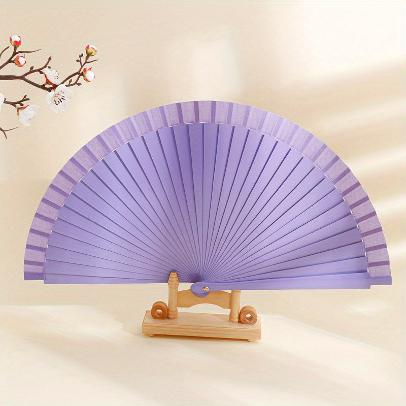 Solid Folding Fan DIY Vintage Blank Fan Props