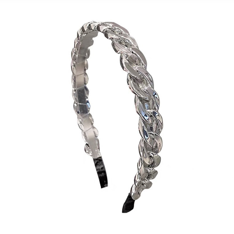 Resin Chain Hairband for Women Twisted Hair Chain Headband